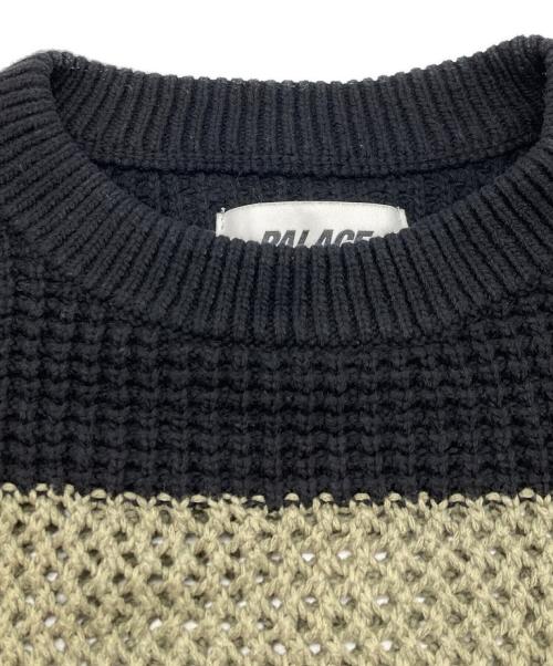 PALACE（パレス）PALACE (パレス) OPEN STRIPE KNIT ブラック サイズ:Lの古着・服飾アイテム