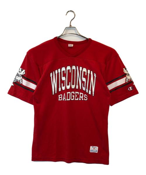 Champion（チャンピオン）Champion (チャンピオン) フットボールTシャツ / トリコタグ前期 / 82-85年 レッド サイズ:MEDIUMの古着・服飾アイテム