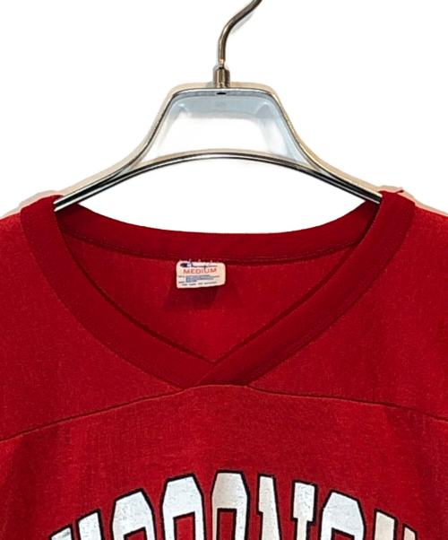 Champion（チャンピオン）Champion (チャンピオン) フットボールTシャツ / トリコタグ前期 / 82-85年 レッド サイズ:MEDIUMの古着・服飾アイテム