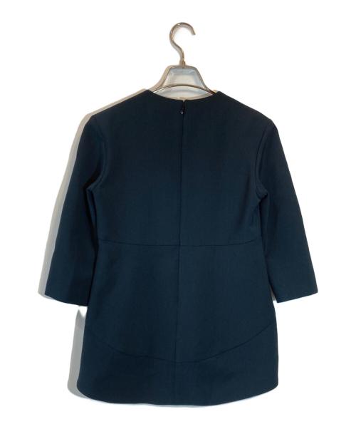 YOKO CHAN（ヨーコチャン）YOKO CHAN (ヨーコチャン) ロングスリーブパールブラウス ネイビー サイズ:SIZE 38の古着・服飾アイテム