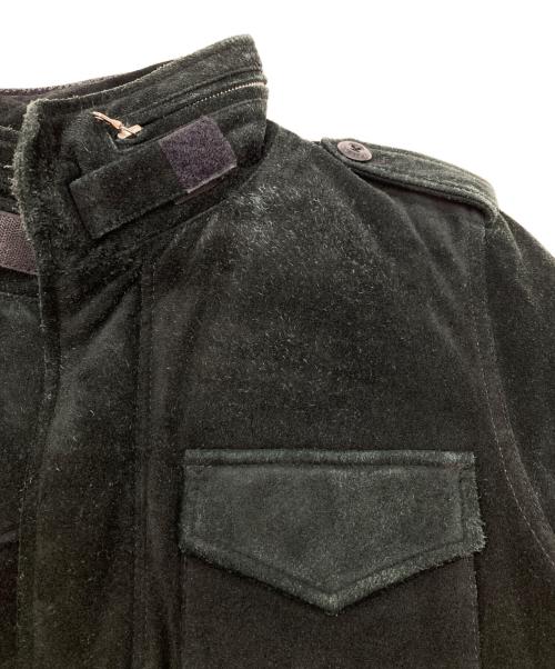 A BATHING APE（ア ベイシング エイプ）A BATHING APE (ア ベイシング エイプ) CAW SUEDE M65 DOWN JACKET ブラック サイズ:Mの古着・服飾アイテム