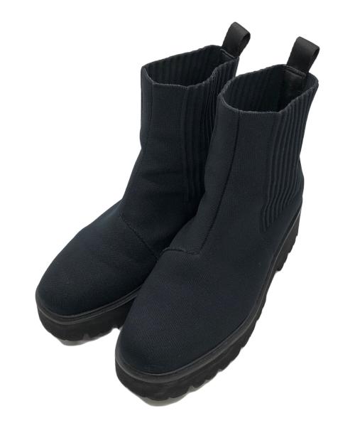 PLEATS PLEASE（プリーツプリーズ）PLEATS PLEASE (プリーツプリーズ) UN (ユナイテッドヌード) EASYKNITBOOTS ブラック サイズ:23.5cmの古着・服飾アイテム
