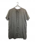 nest Robeネストローブ）の古着「リネンインディゴ2WAYドレス」｜グレー