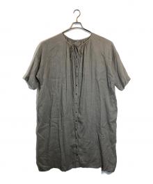 nest Robe（ネストローブ）の古着「リネンインディゴ2WAYドレス」｜グレー