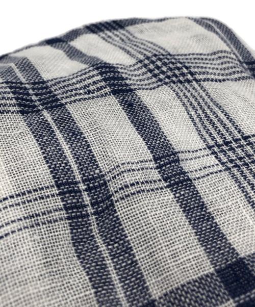 nest Robe（ネストローブ）nest Robe (ネストローブ) リネンガーゼチェックワンピース ホワイト サイズ:SIZE FREEの古着・服飾アイテム