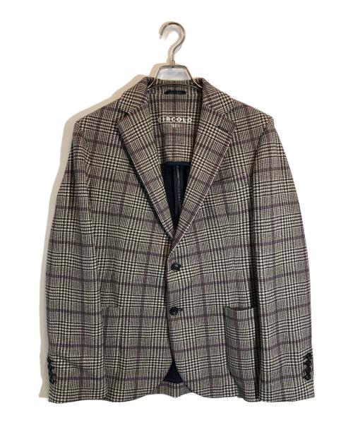 CIRCOLO 1901（チルコロ1901）Circolo 1901 (チルコロ1901) グレンチェックテーラードジャケット ベージュ サイズ:SIZE 50の古着・服飾アイテム