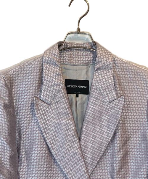GIORGIO ARMANI（ジョルジョアルマーニ）GIORGIO ARMANI (ジョルジョアルマーニ) 千鳥柄ダブルブレストテーラードジャケット ピンク サイズ:EU46の古着・服飾アイテム
