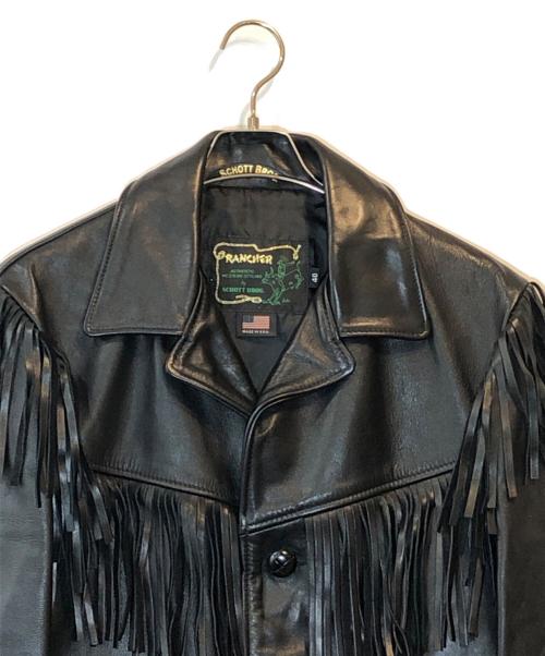 SCHOTT BROS.（ショット）SCHOTT BROS. (ショットブロス) LEATHER FRINGE JACKET ブラック サイズ:40の古着・服飾アイテム