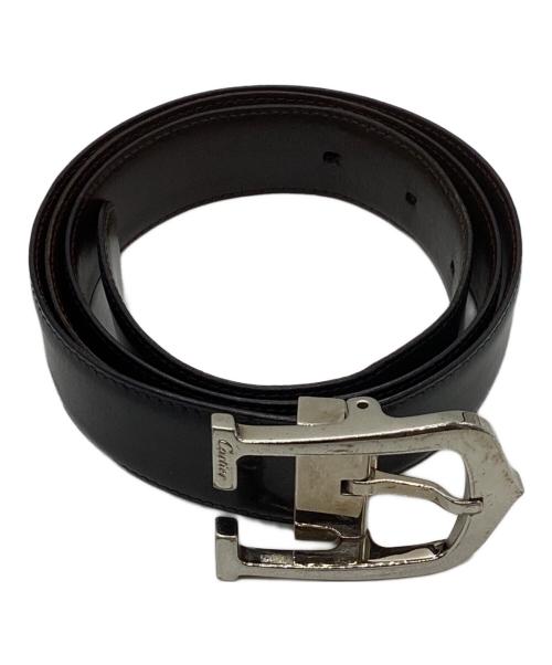 Cartier（カルティエ）Cartier (カルティエ) Cアロンジェレザーベルト ブラックの古着・服飾アイテム