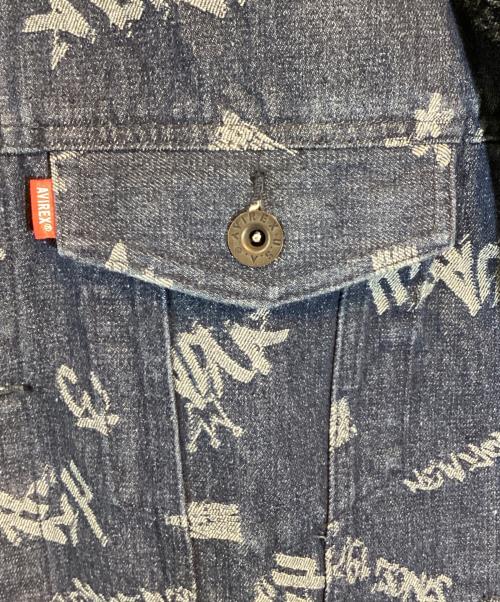 AVIREX（アヴィレックス）AVIREX (アヴィレックス) TAGGING JACQUARD DENIM JACKET インディゴ サイズ:下記参照の古着・服飾アイテム