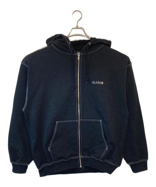 X-LARGE（エクストララージ）X-LARGE (エクストララージ) RHINESTONE OG ZIP HOODED SWEATSHIRT ブラック サイズ:XL 未使用品の古着・服飾アイテム