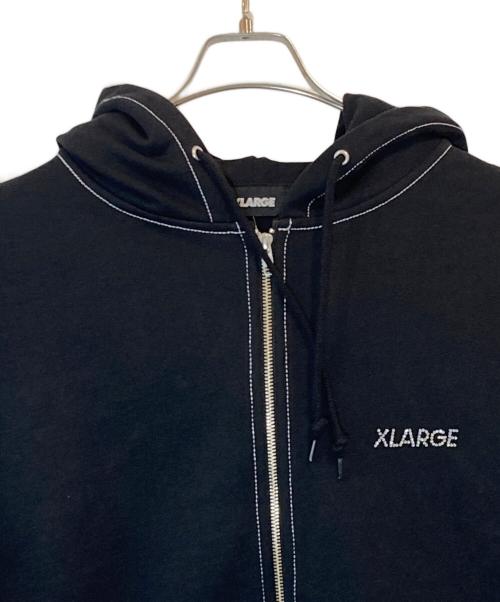 X-LARGE（エクストララージ）X-LARGE (エクストララージ) RHINESTONE OG ZIP HOODED SWEATSHIRT ブラック サイズ:XL 未使用品の古着・服飾アイテム