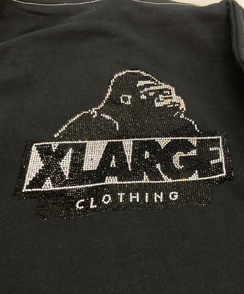 X-LARGE（エクストララージ）X-LARGE (エクストララージ) RHINESTONE OG ZIP HOODED SWEATSHIRT ブラック サイズ:XL 未使用品の古着・服飾アイテム