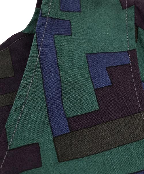 homspun（ホームスパン）homspun (ホームスパン) パッチワークプリント七分袖ワンピース グリーン サイズ:SIZE 3の古着・服飾アイテム