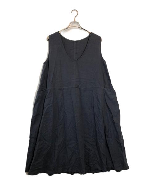 neat Robe（ネストローブ）neat Robe (ネストローブ) リネンノースリーブポケ付ワンピース グレー サイズ:SIZE Freeの古着・服飾アイテム