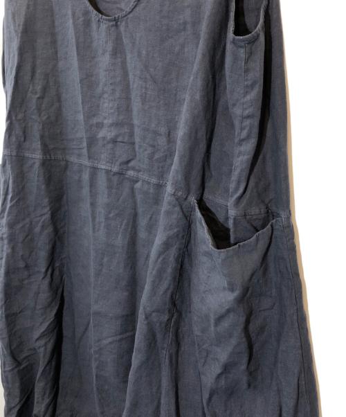 neat Robe（ネストローブ）neat Robe (ネストローブ) リネンノースリーブポケ付ワンピース グレー サイズ:SIZE Freeの古着・服飾アイテム