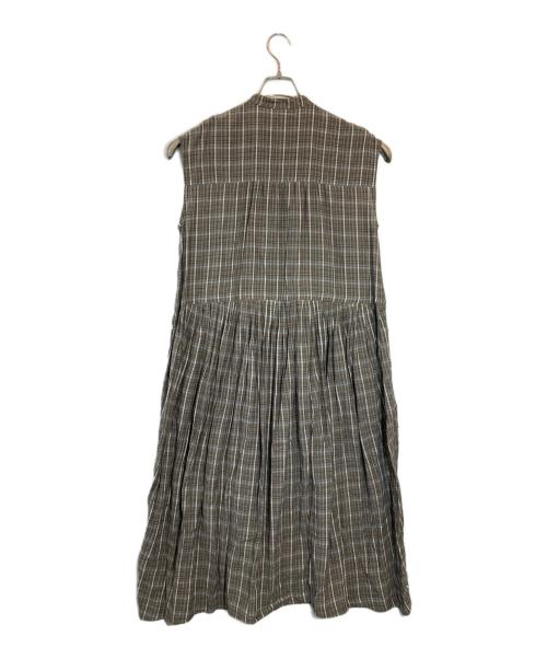 Katon（コトン）Katon (コトン) キュプラコットンチェックノースリーブワンピース ブラウン サイズ:SIZE Freeの古着・服飾アイテム