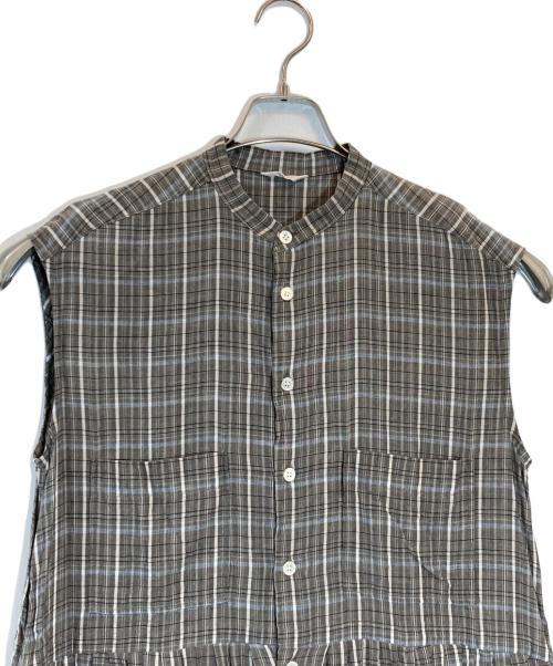 Katon（コトン）Katon (コトン) キュプラコットンチェックノースリーブワンピース ブラウン サイズ:SIZE Freeの古着・服飾アイテム
