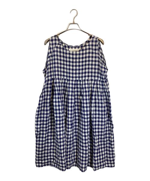 Veritecoeur（ヴェリテクール）Veritecoeur (ヴェリテクール) ノースリーブチェックワンピース ネイビー サイズ:SIZE FREEの古着・服飾アイテム