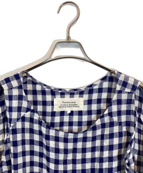 Veritecoeur（ヴェリテクール）Veritecoeur (ヴェリテクール) ノースリーブチェックワンピース ネイビー サイズ:SIZE FREEの古着・服飾アイテム
