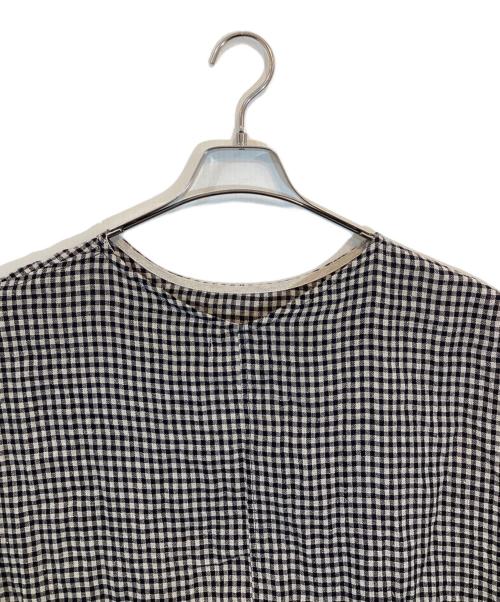 antiquites（アンティークス）Antiquites (アンティークス) リネンチェックワンピース ブラック サイズ:下記参照の古着・服飾アイテム