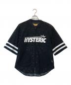 Hysteric Glamourヒステリックグラマー）の古着「FLAME LOGO 柄ジャガードZIP UP シャツ」｜ブラック