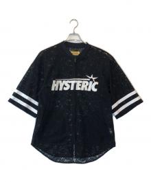 Hysteric Glamour（ヒステリックグラマー）の古着「FLAME LOGO 柄ジャガードZIP UP シャツ」｜ブラック