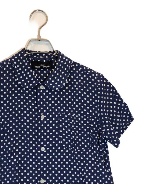 tricot COMME des GARCONS（トリココムデギャルソン）tricot COMME des GARCONS (トリココムデギャルソン) ドット柄ブラウス ブルー サイズ:SIZE Mの古着・服飾アイテム