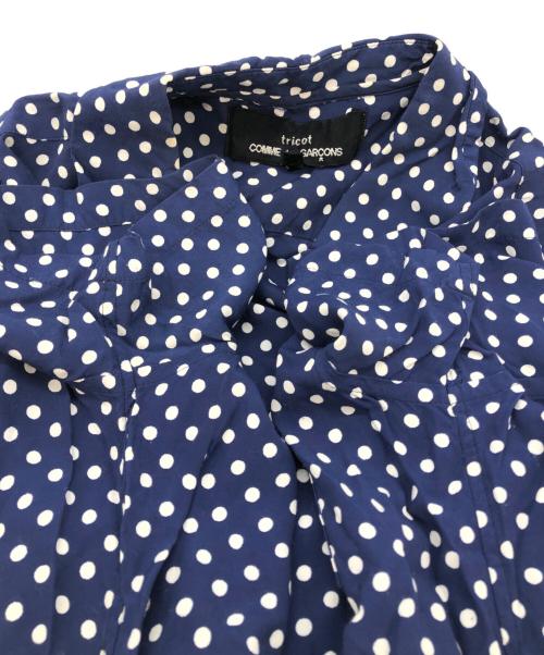 tricot COMME des GARCONS（トリココムデギャルソン）tricot COMME des GARCONS (トリココムデギャルソン) ドット柄ブラウス ブルー サイズ:SIZE Mの古着・服飾アイテム