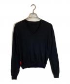 PRADA SPORTSプラダスポーツ）の古着「カシミヤ混Vネックニット」｜ブラック