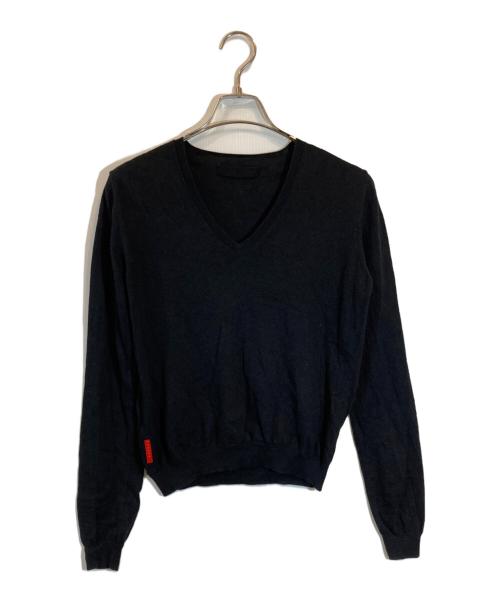 PRADA SPORTS（プラダスポーツ）PRADA SPORTS (プラダスポーツ) カシミヤ混Vネックニット ブラック サイズ:４２の古着・服飾アイテム