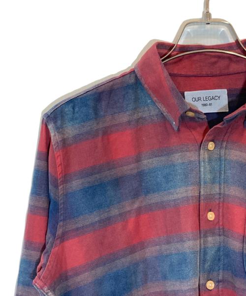 OUR LEGACY（アワーレガシー）OUR LEGACY (アワーレガシー) Generation Shirt レッド×ブルー サイズ:Sの古着・服飾アイテム