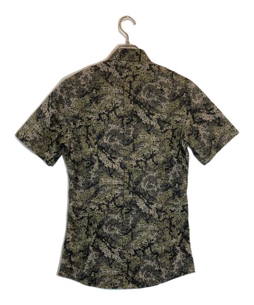 DOLCE & GABBANA（ドルチェ＆ガッバーナ）DOLCE & GABBANA (ドルチェ＆ガッバーナ) モザイクカモ柄シャツ ブラウン×グリーン サイズ:SIZE 38の古着・服飾アイテム