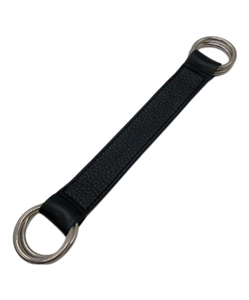 BALENCIAGA（バレンシアガ）BALENCIAGA (バレンシアガ) ロゴプリントレザーキーホルダー ブラックの古着・服飾アイテム