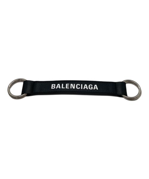 BALENCIAGA（バレンシアガ）BALENCIAGA (バレンシアガ) ロゴプリントレザーキーホルダー ブラックの古着・服飾アイテム