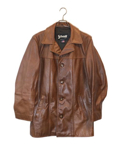 Schott（ショット）shott (ショット) レザーコート ブラウン サイズ:Sの古着・服飾アイテム