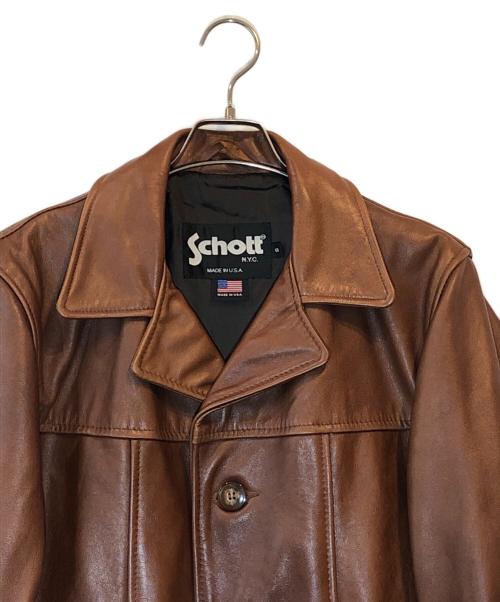 Schott（ショット）shott (ショット) レザーコート ブラウン サイズ:Sの古着・服飾アイテム
