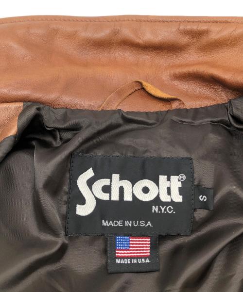 Schott（ショット）shott (ショット) レザーコート ブラウン サイズ:Sの古着・服飾アイテム