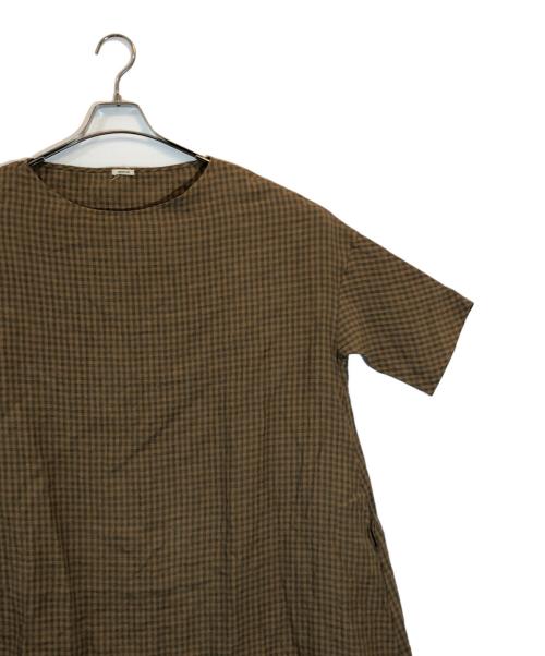 apuntob（アプントビー）apuntob (アプントビー) チェックワンピース ブラウン サイズ:SIZE 1の古着・服飾アイテム