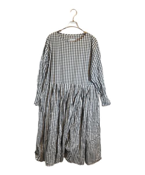 MANUELLE GUIBAL（マニュエルギバル）manuelle guibal (マニュエルギバル) キリカエプリーツワンピース ホワイト×ブラック サイズ:2の古着・服飾アイテム