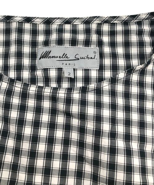 MANUELLE GUIBAL（マニュエルギバル）manuelle guibal (マニュエルギバル) キリカエプリーツワンピース ホワイト×ブラック サイズ:2の古着・服飾アイテム