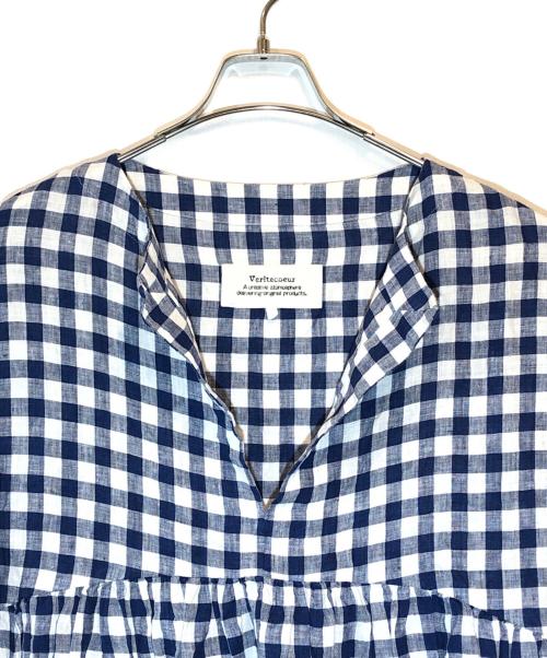 Veritecoeur（ヴェリテクール）Veritecoeur (ヴェリテクール) チェックワンピース ブルー サイズ:Fの古着・服飾アイテム