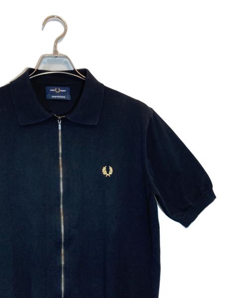 FRED PERRY（フレッドペリー）FRED PERRY (フレッドペリー) ジップポロシャツ ブラック サイズ:SIZE Lの古着・服飾アイテム