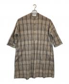 Veritecoeurヴェリテクール）の古着「ヘンリーネックワンピース」｜ブラウン