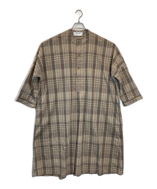 Veritecoeur（ヴェリテクール）Veritecoeur (ヴェリテクール) ヘンリーネックワンピース ブラウン サイズ:SIZE Freeの古着・服飾アイテム