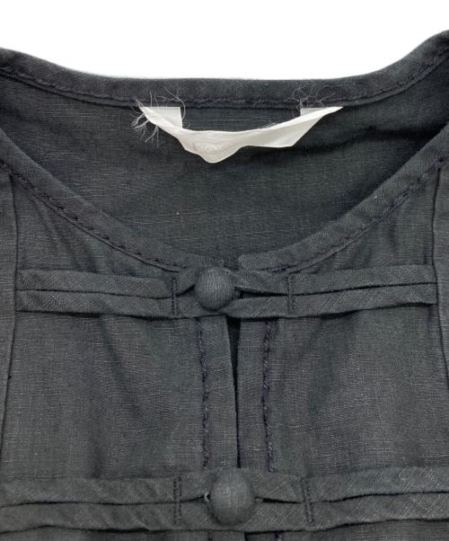 homspun（ホームスパン）homspun (ホームスパン) リネンバイオ チャイナワンピース ブラック サイズ:SIZE Lの古着・服飾アイテム