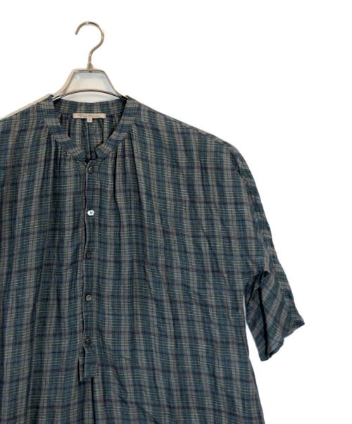Vlas Blomme（ヴラスブラム）Vlas Blomme (ヴラスブラム) リネンチェックシャツワンピース グリーン サイズ:SIZE Freeの古着・服飾アイテム