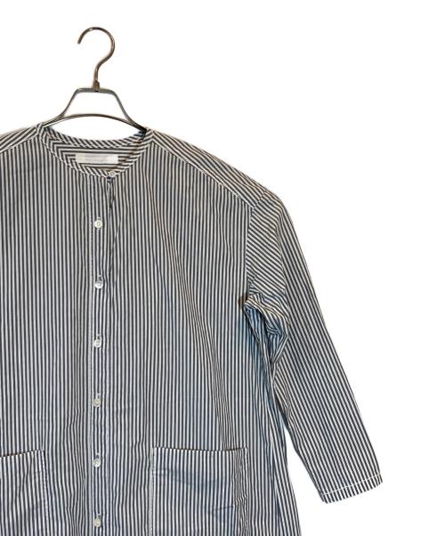 homspun（ホームスパン）homspun (ホームスパン) ハイカウントギンガム シャツ ワンピース ホワイト×ネイビー サイズ:SIZE Freeの古着・服飾アイテム