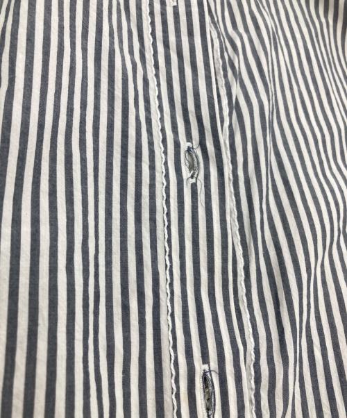 homspun（ホームスパン）homspun (ホームスパン) ハイカウントギンガム シャツ ワンピース ホワイト×ネイビー サイズ:SIZE Freeの古着・服飾アイテム