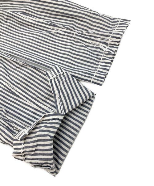 homspun（ホームスパン）homspun (ホームスパン) ハイカウントギンガム シャツ ワンピース ホワイト×ネイビー サイズ:SIZE Freeの古着・服飾アイテム